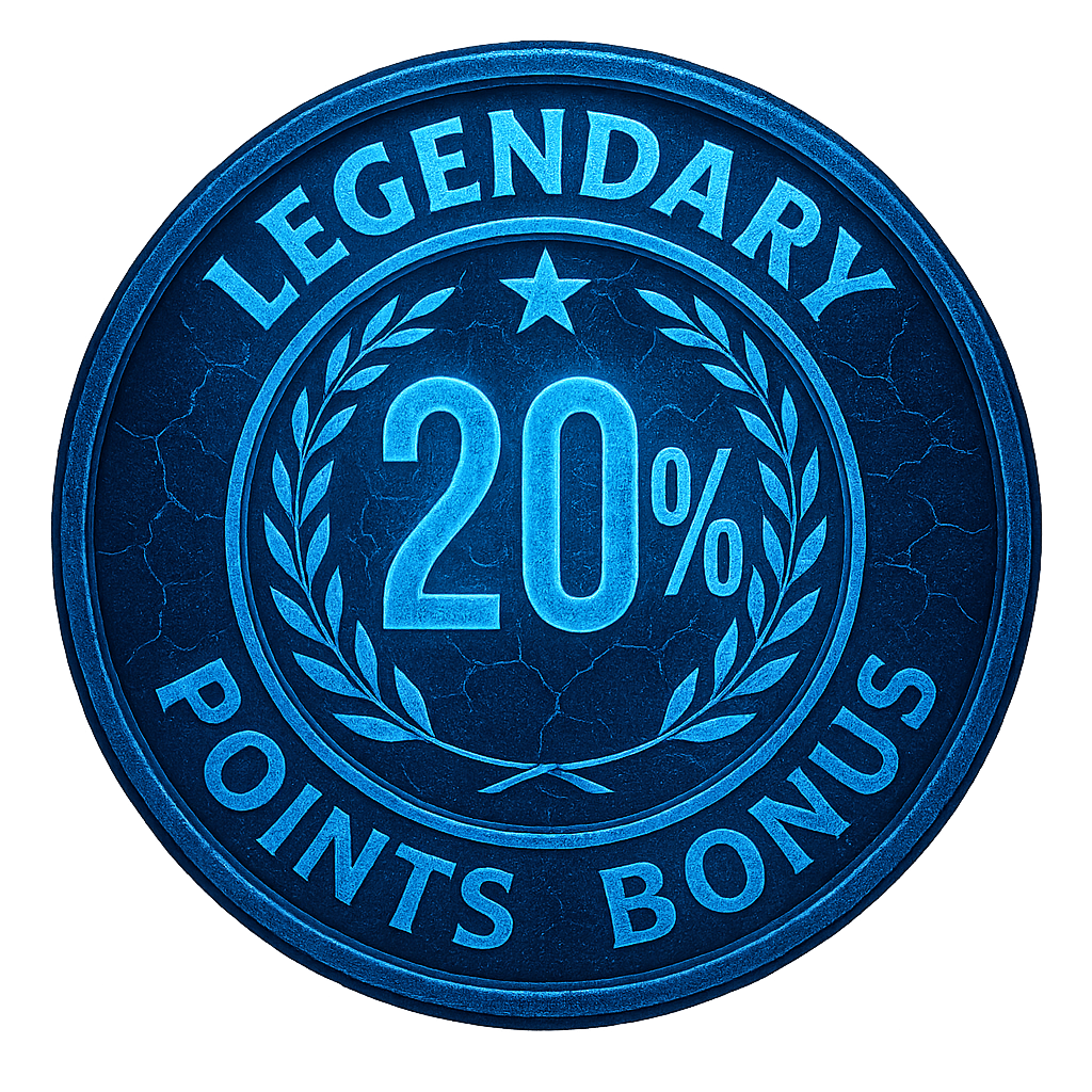 Legendary Points Bonus Badge – 20% Lifetime Points Bonus