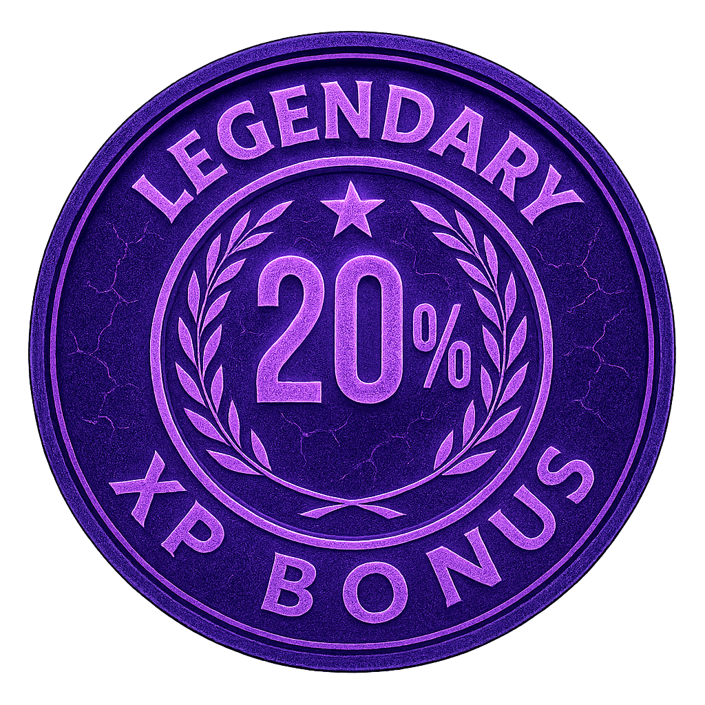 Legendary XP Bonus Badge – 20% Lifetime XP Bonus